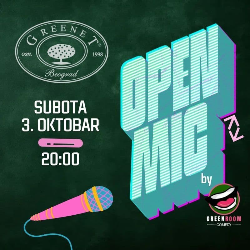 GREENET x GREENROOM: Open Mic veče STENDAP KOMEDIJE !!
